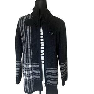 Pendleton Black and Gray Zip-Up Sweater